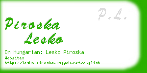 piroska lesko business card